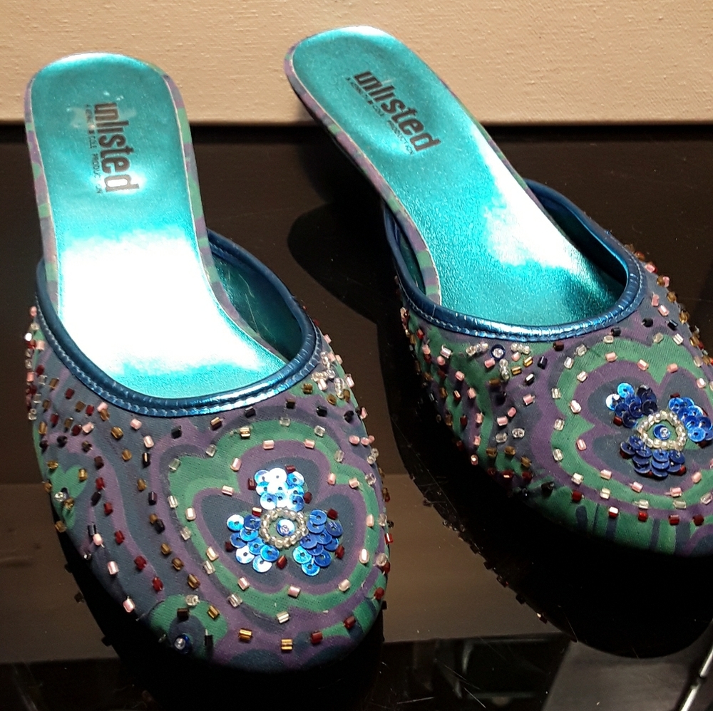 Blue slip on shoes